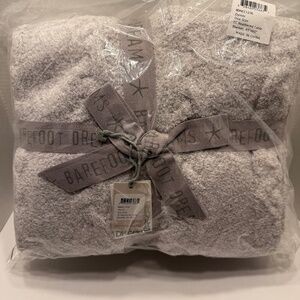 Barefoot Dreams Heathered Cable Throw - Oyster - 45 x 60 - NWT